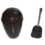 Σετ Κάδος 6 lt με παλλόμενο καπάκι και πιγκάλ καφέ