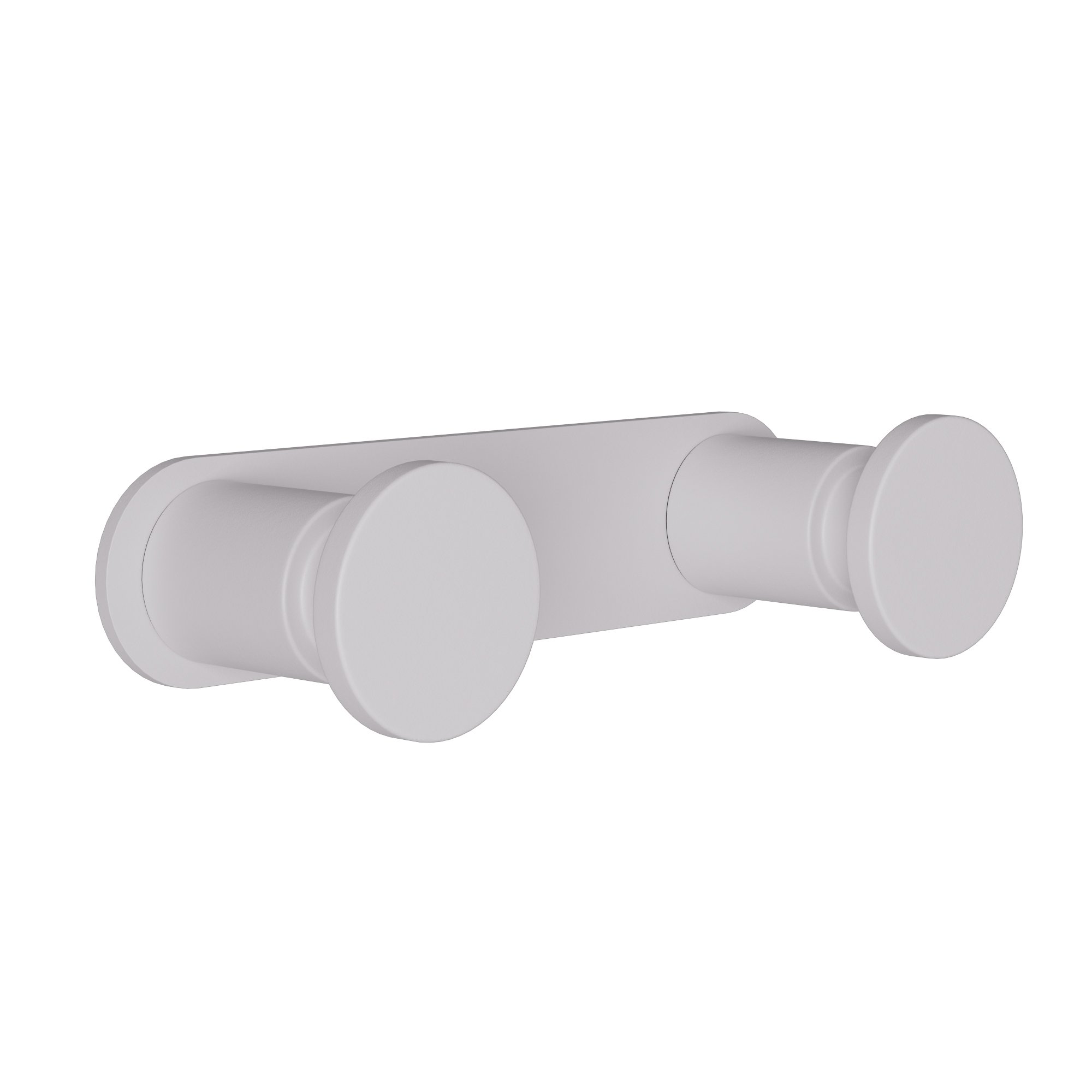 70-033 Άγκιστρο Διπλό – Matt White, Pam & Co, W12 x D3,5 x H2,5 (cm), 70-033 - Image 1