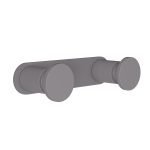 Άγκιστρο Διπλό – Matt Concrete Grey, Pam & Co, W12 x D3,5 x H2,5 (cm), 70-163