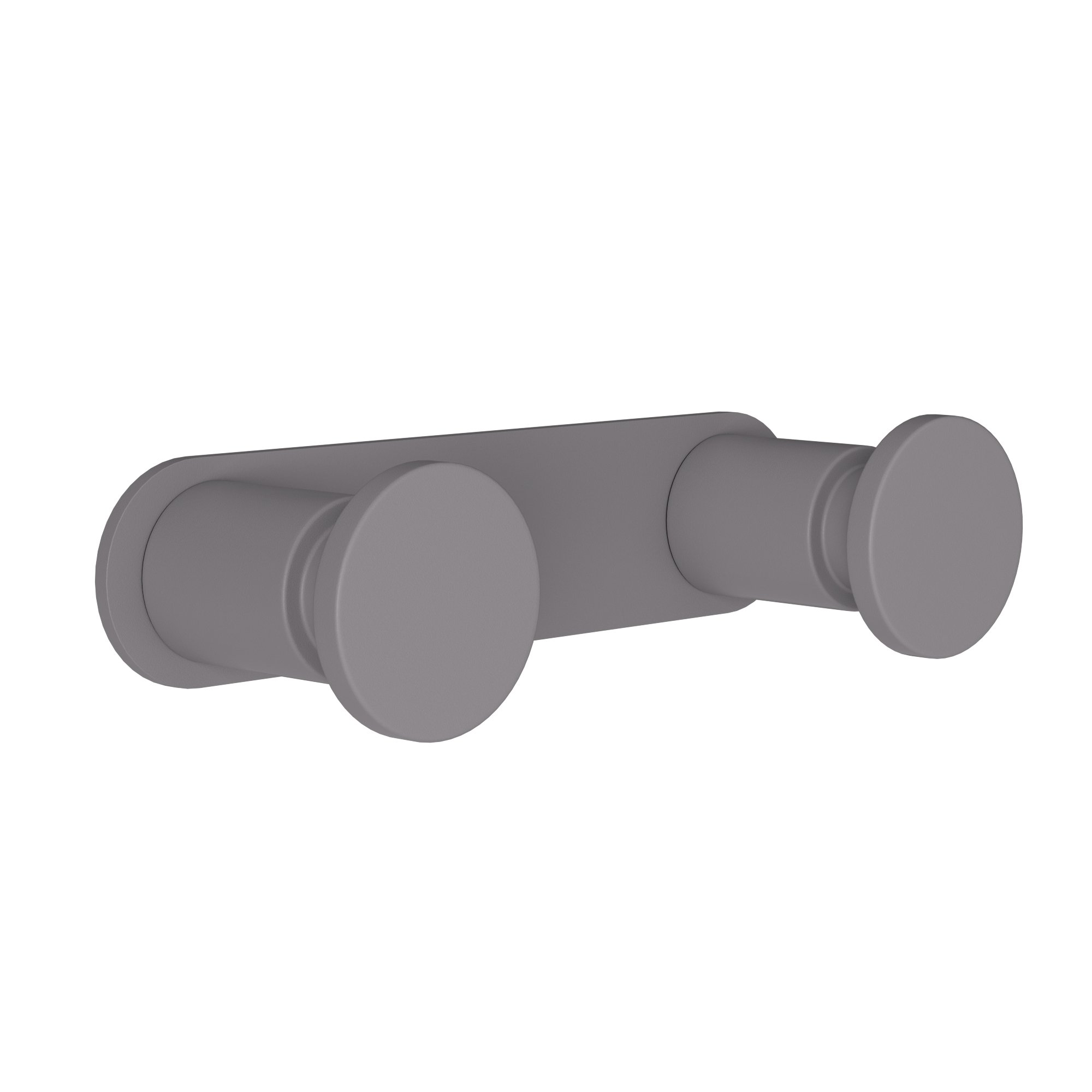 70-163 Άγκιστρο Διπλό – Matt Concrete Grey, Pam & Co, W12 x D3,5 x H2,5 (cm), 70-163 - Image 1