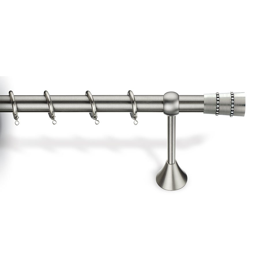 7042 ΝΜ Viobrass Μεταλλικό Κουρτινόξυλο Νίκελ Ματ Φ25 – 7042 - Image 1