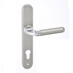 Πόμολα Πόρτας με Πλάκα Νίκελ Ματ/Χρώμιο Best 71 – Κομψός Συνδυασμός Πολυτέλειας και Μοντέρνου Στυλ