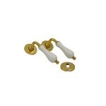 Ιταλικό Πόμολο Πόρτας Χρυσο με Πορσελάνη