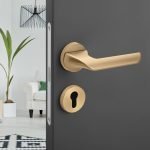 Roline Κ804 Πόμολο Πόρτας με Ροζέτα από Ζάμακ Χρυσό Ματ Φ52x145mm - Image 2