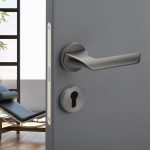 Roline Κ804 Πόμολο Πόρτας με Ροζέτα από Ζάμακ Γκρι Σατινέ Φ52x145mm - Image 2