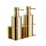 Επιτοίχιο Διπλό Dispenser Επαγγελματικό – Gold, Pam & Co, W17 x D7 x H19 (cm), 83-024