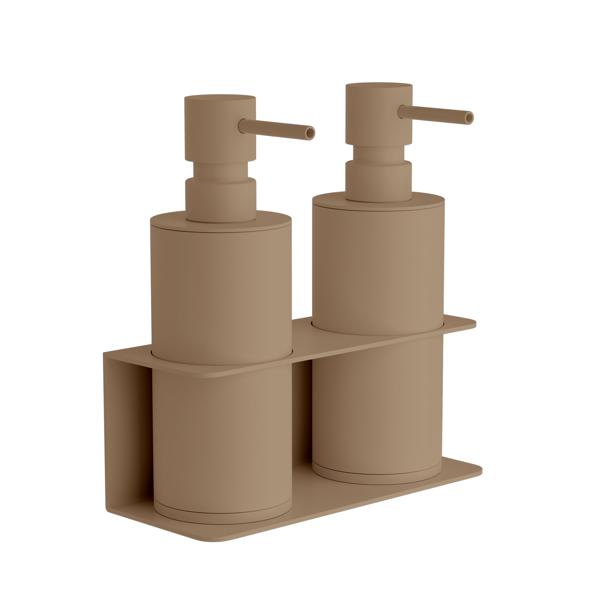 83-103-1 Επιτοίχιο Διπλό Dispenser Επαγγελματικό – Matt Beige, Pam & Co, W17 x D7 x H19 (cm), 83-103 - Image 1