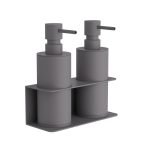 Επιτοίχιο Διπλό Dispenser Επαγγελματικό – Matt Concrete Grey, Pam & Co, W17 x D7 x H19 (cm), 83-163