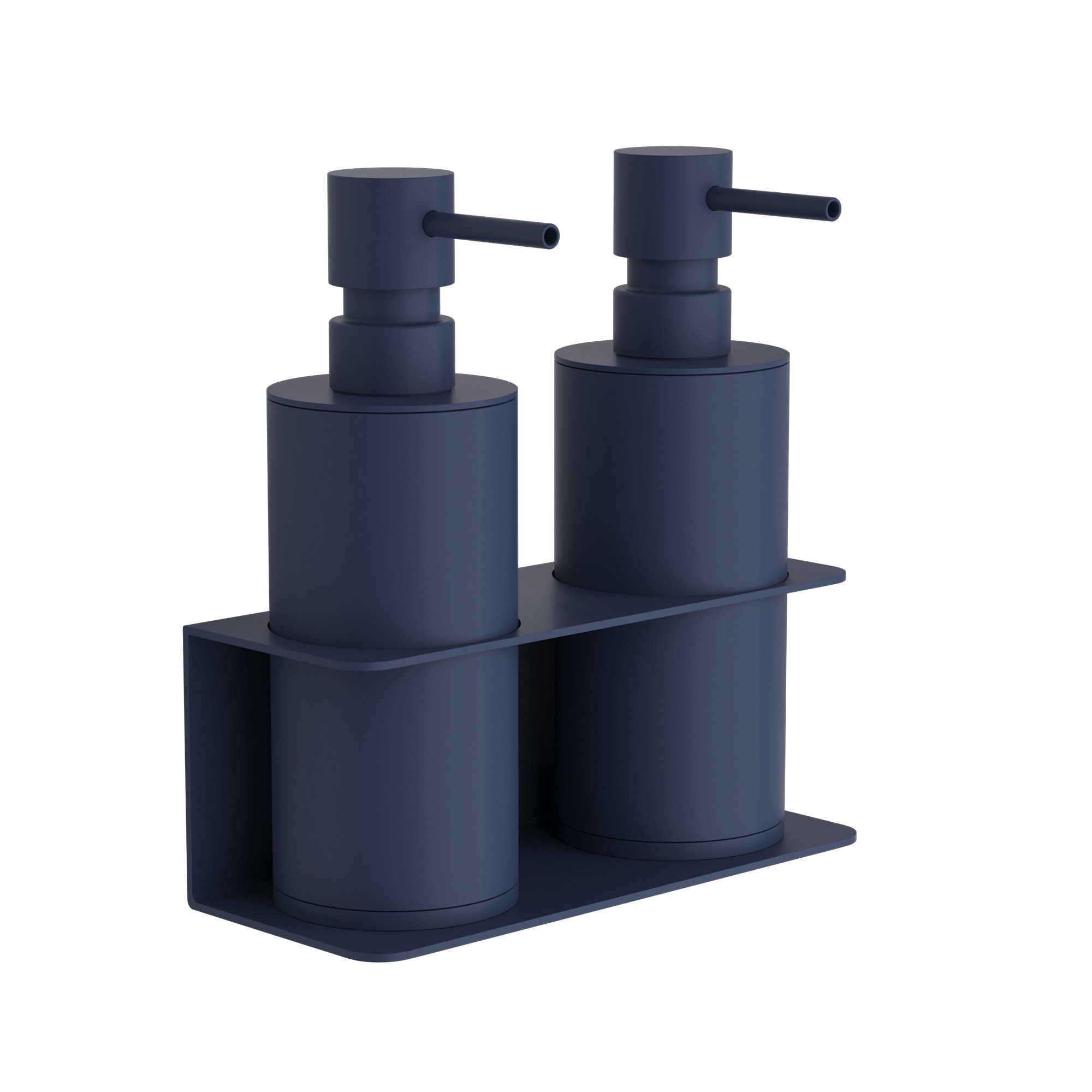83-203 Επιτοίχιο Διπλό Dispenser Επαγγελματικό – Matt Navy Blue, Pam & Co, W17 x D7 x H19 (cm), 83-203 - Image 1