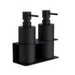 Επιτοίχιο Διπλό Dispenser Επαγγελματικό – Matt Black, Pam & Co, W17 x D7 x H19 (cm), 83-403