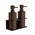 Επιτοίχιο Διπλό Dispenser Επαγγελματικό – Matt Wenge, Pam & Co, W17 x D7 x H19 (cm), 83-943