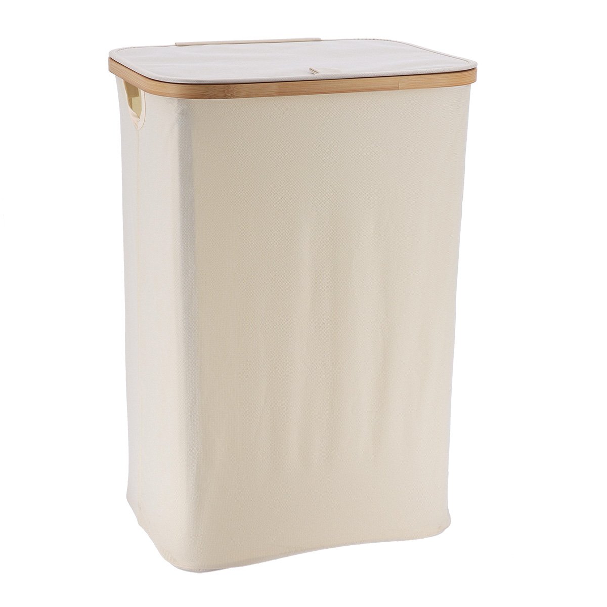 8448 Καλάθι πτυσσόμενο απλύτων από polyester με πλαίσιο bamboo - Image 1