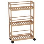 Ραφιέρα με 3 ράφια με ρόδες bamboo
