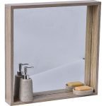 Καθρέπτης mdf με πλαίσιο φυσικό ξύλο