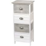 Έπιπλο μπάνιου ξύλο με 4 συρτάρια λευκό - γκρί .