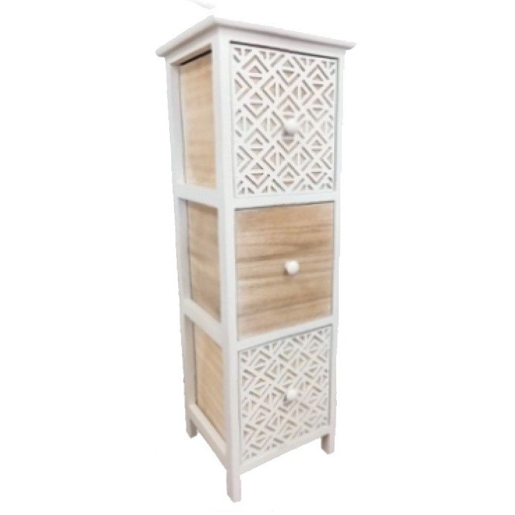 9871-ksylo Έπιπλο Ξύλινο/Mdf με 3 Συρτάρια Αποθήκευσης - Image 1