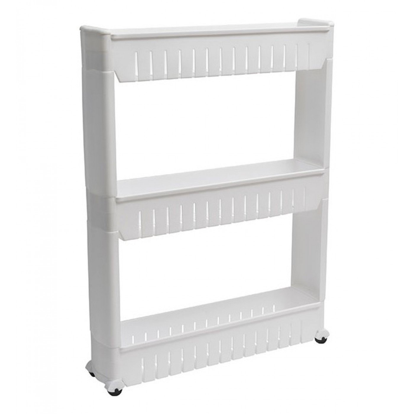 9883-ΠΛΑΣΤΙΚΗ-ΡΑΦΙΕΡΑ-ΜΕ-ΡΟΔΕΣ Ραφιέρα PP τροχήλατη λευκή - Image 1