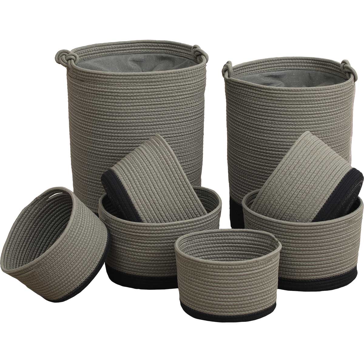 9914 Σέτ 8 τεμάχια καλάθια απλύτων από βαμβάκι - Image 1