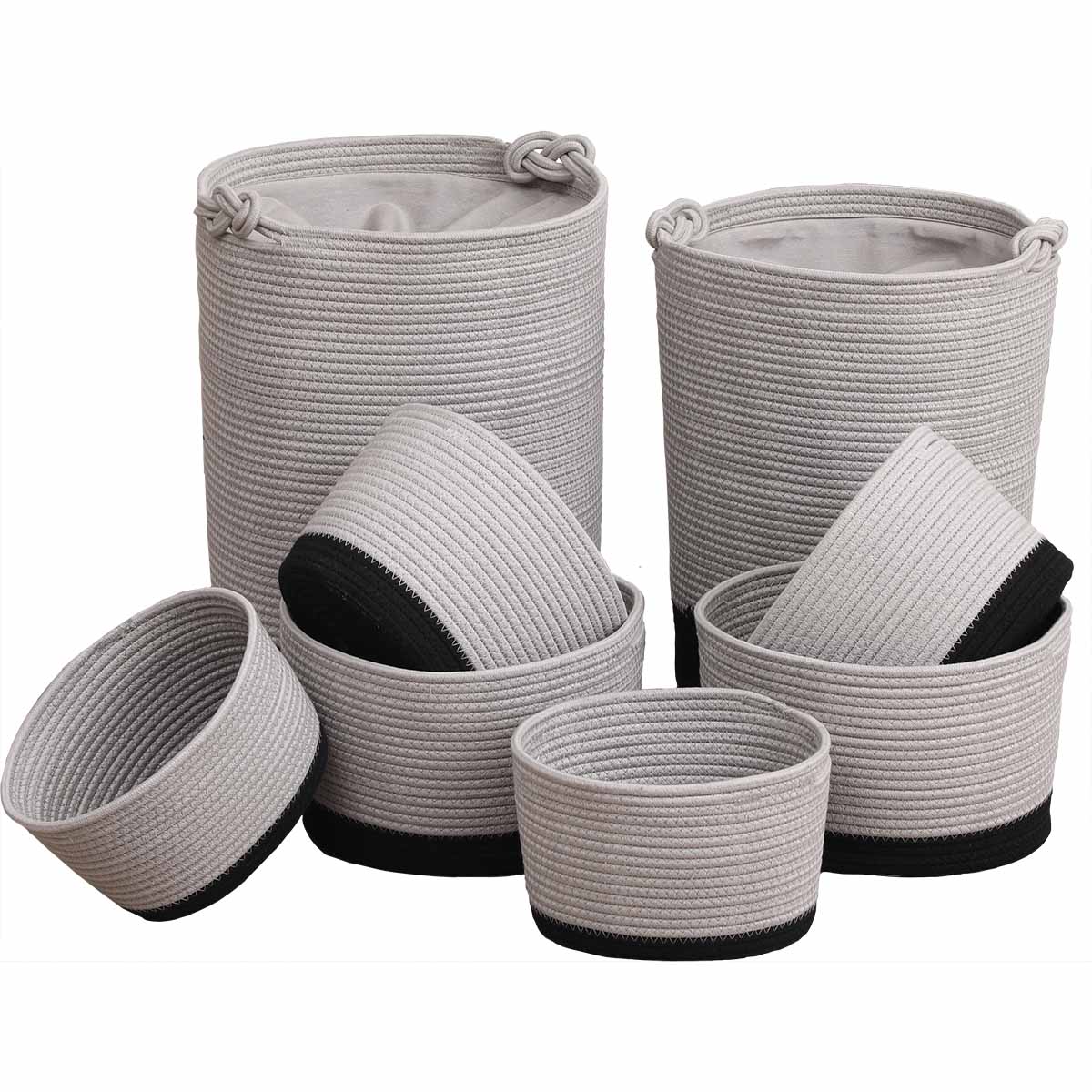 9915 Σετ 8 τεμάχια καλάθια απλύτων από βαμβάκι - Image 1