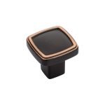 Roline 588 Πόμολο Επίπλου από Ζάμακ Μαύρο-Χαλκός 28x28mm