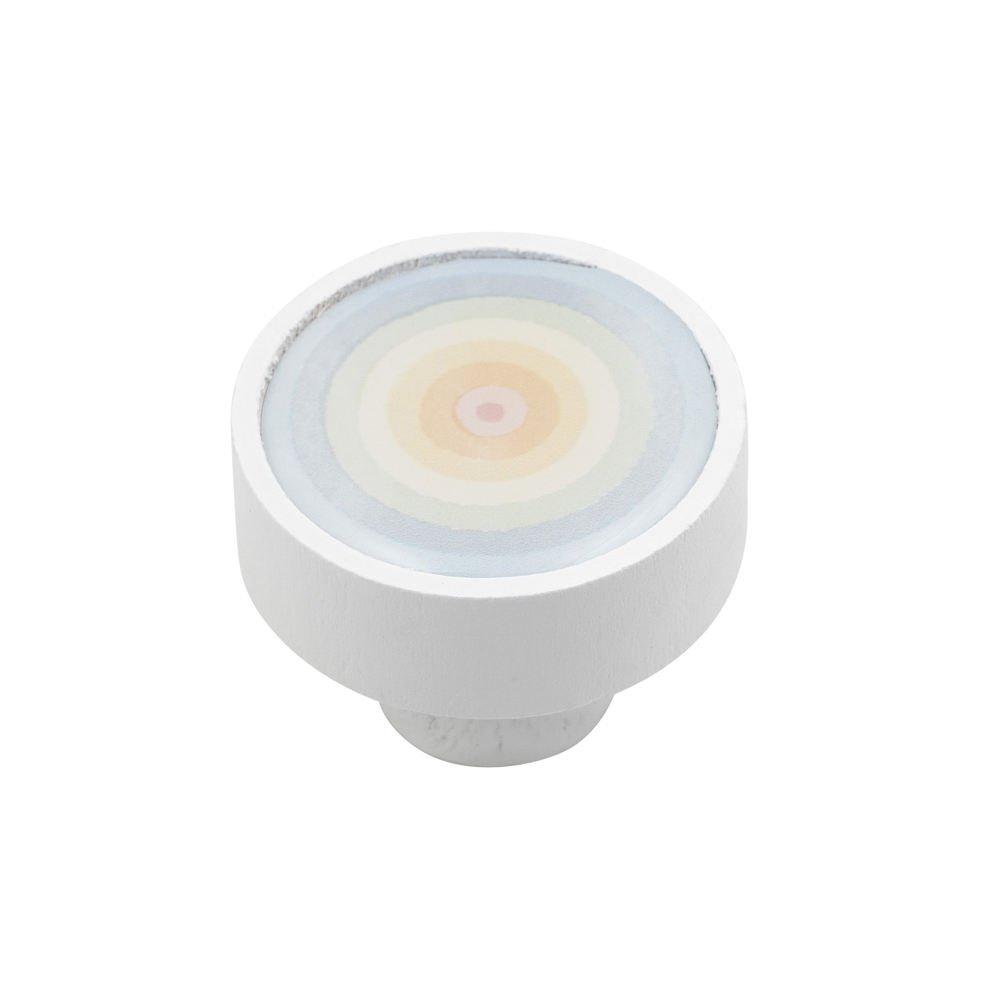 DSC6812 Roline 509 Πόμολο Επίπλου από Δρυς Λευκό-Γαλάζιο Φ37mm - Image 1