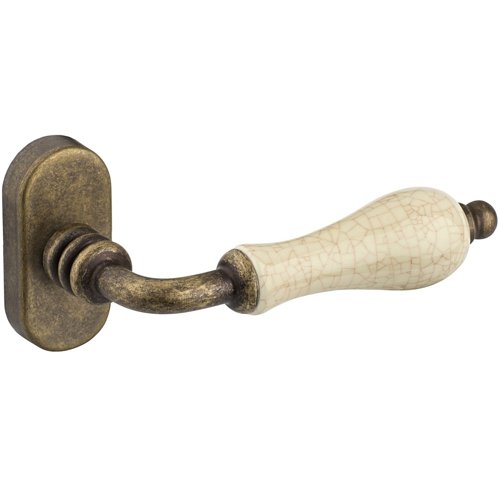 K315-072028 Roline Κ315 Γρυλόχερο Παραθύρου Ανάκλησης από Ορείχαλκο & Πορσελάνη Αντικέ-Κρακελέ 32x62x129mm - Image 1