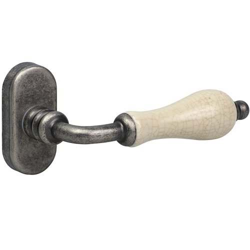 K315-0720OS5 Roline Κ315 Γρυλόχερο Παραθύρου Ανάκλησης από Ορείχαλκο & Πορσελάνη Old Silver-Κρακελέ 32x62x129mm - Image 1