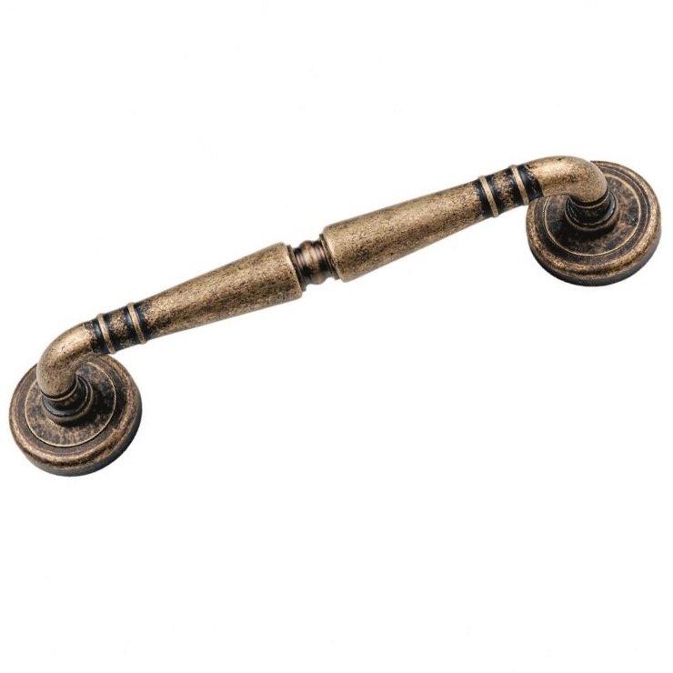 K381-0620 Roline Κ381 Λαβή Εξώπορτας από Ορείχαλκο Αντικέ με Kέντρα 202mm - Image 1