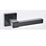 Πόμολα Πόρτας με Ροζέτα Μάυρο Ματ Best 521