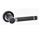 Πόμολα Πόρτας με Ροζέτα Μάυρο/ Χρώμιο Best 01