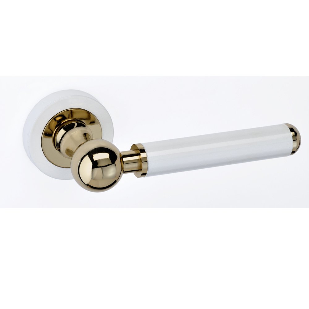 best pomola 17-7-22 (296) Πόμολα Πόρτας με Ροζέτα Λευκό/Ορο Best 02 – Κομψός Συνδυασμός Διχρωμίας για Μοντέρνο Στυλ - Image 1