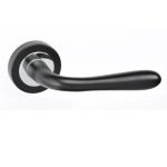 Πόμολα Πόρτας με Ροζέτα Μάυρο/ Χρώμιο Best 05