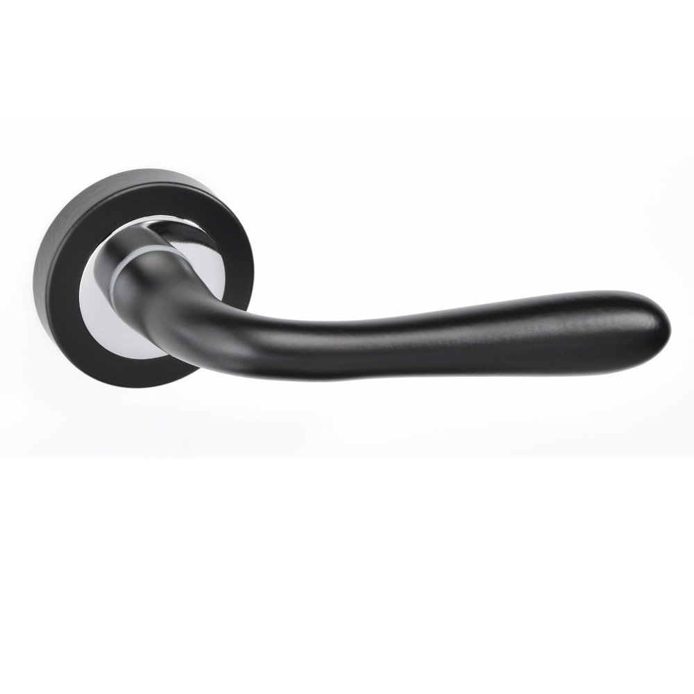 best pomola 17-7-22 (298) Πόμολα Πόρτας με Ροζέτα Μάυρο/ Χρώμιο Best 05 - Image 1