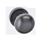 Πόμολο Πόρτας Ορείχαλκου με Ροζέτα Μάυρο Best 40