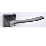 Πόμολα Πόρτας με Ροζέτα Μάυρο Ματ Best 285