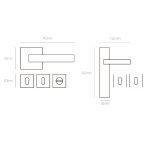 Πόμολα Πόρτας με Πλάκα Νίκελ Ματ Best 285 - Image 2