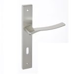 Πόμολα Πόρτας με Πλάκα Νίκελ Ματ Best 285