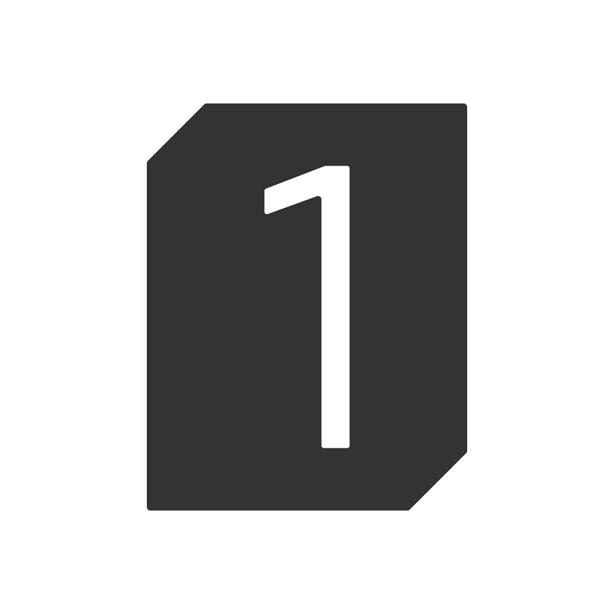 xr:d:DAFgcXgMpFo:147,j:3103381356830815717,t:23082906 Roline 465 Πινακίδα με Αριθμό 1 από Χάλυβα Μαύρο Ματ 70mm - Image 1