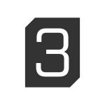 Roline 465 Πινακίδα με Αριθμό 3 από Χάλυβα Μαύρο Ματ 70mm