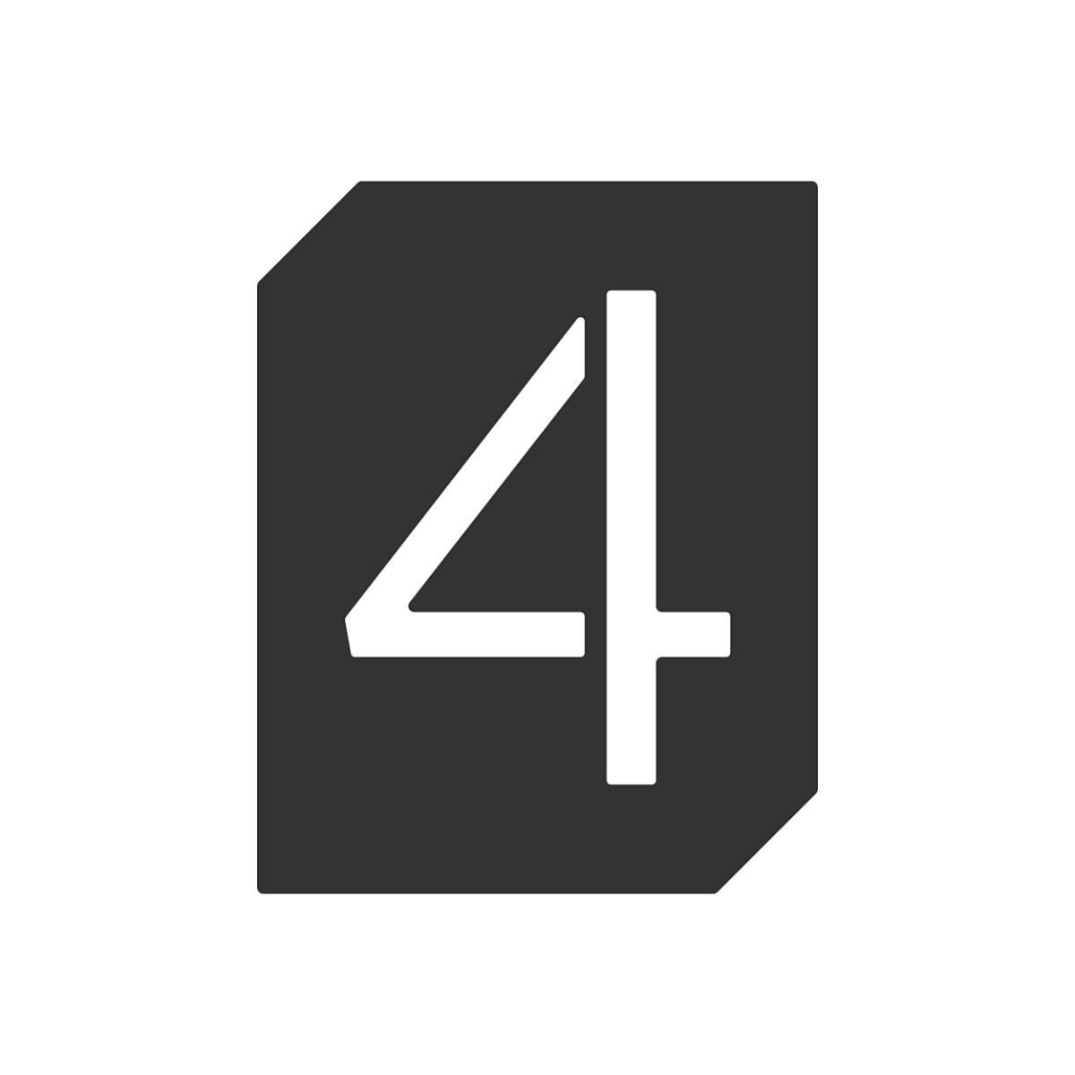 xr:d:DAFgcXgMpFo:151,j:5832562729597737910,t:23082906 Roline 465 Πινακίδα με Αριθμό 4 από Χάλυβα Μαύρο Ματ 70mm - Image 1