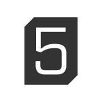 Roline 465 Πινακίδα με Αριθμό 5 από Χάλυβα Μαύρο Ματ 70mm