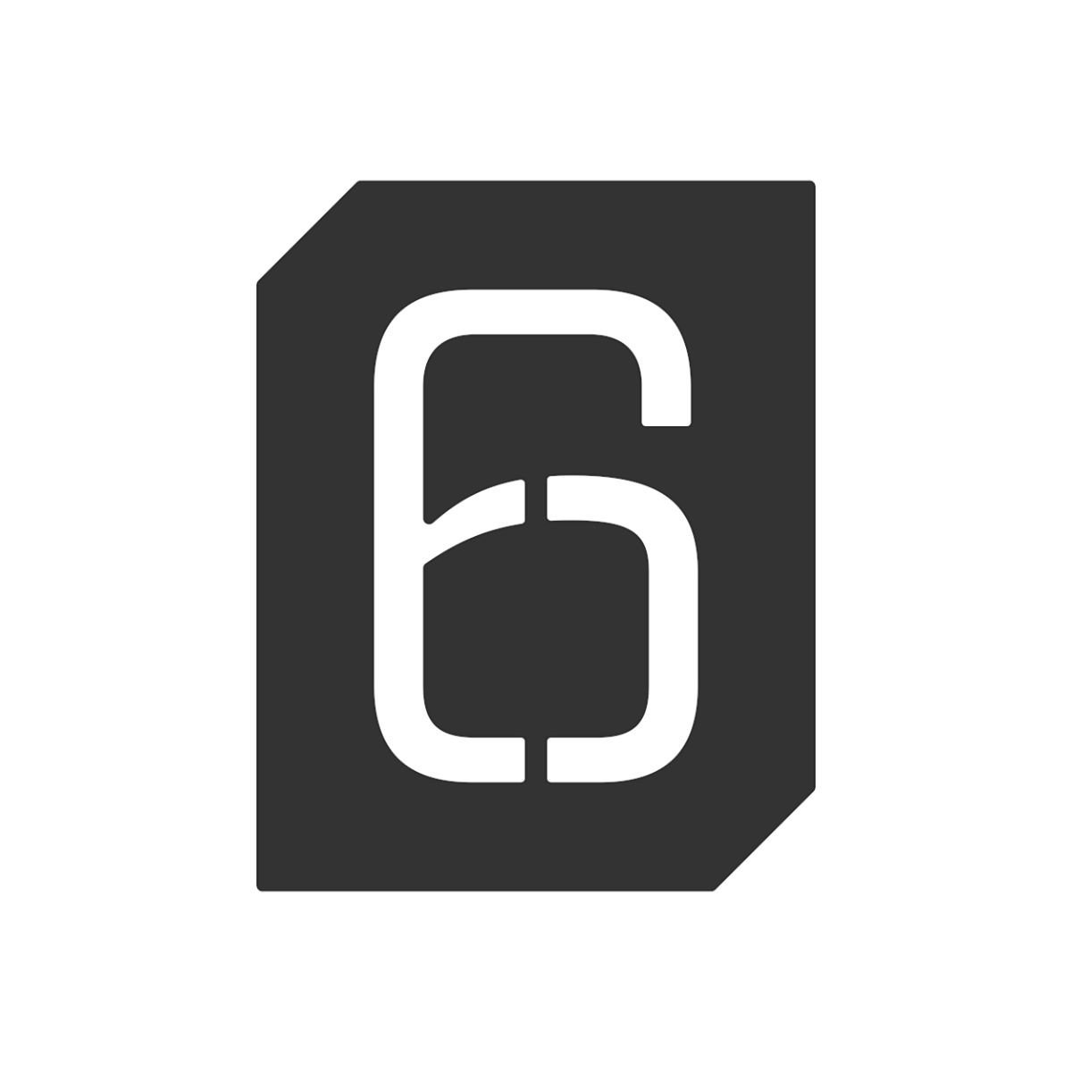 xr:d:DAFgcXgMpFo:160,j:5832562730156712410,t:23082906 Roline 465 Πινακίδα με Αριθμό 6 από Χάλυβα Μαύρο Ματ 70mm - Image 1