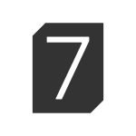 Roline 465 Πινακίδα με Αριθμό 7 από Χάλυβα Μαύρο Ματ 70mm