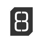 Roline 465 Πινακίδα με Αριθμό 8 από Χάλυβα Μαύρο Ματ 70mm