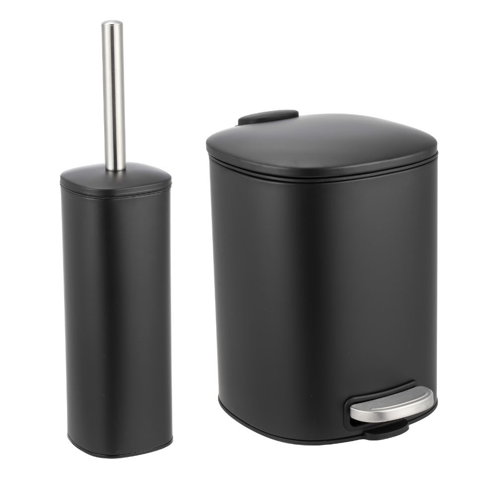 xr:d:DAF2v1XTOMQ:4,j:7398700327316281015,t:23121207 Καλάθι μπάνιου 5 λίτρα με καπάκι soft close με βούρτσα τουαλέτας (Σετ 1992-1994 ) - Image 1