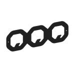 Roline 426 Κρεμάστρα από Χάλυβα Μαύρη Ματ 300x100mm