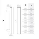 Λαβή Εξώπορτας Αλουμινίου Inox Best 235 (40x10) - Image 2