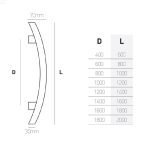 Λαβή Εξώπορτας Inox Best 145 Φ30 - Image 2