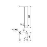 Roline 204 Πόδι Επίπλου από Χάλυβα Λευκό 40x100mm - Image 2