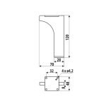 Roline 206 Πόδι Επίπλου από Χάλυβα Χρυσό Ματ 70x120mm - Image 2
